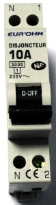 Disjoncteur PH+N 10A 3KA NF CE